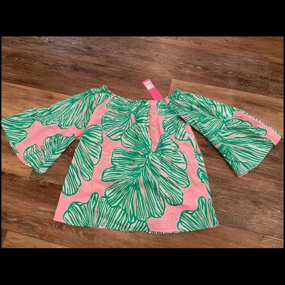 NWT Lilly Pulitzer Nevie Top in Mandevilla Baby Who Let the Fronds Out - Picture 2 of 3
